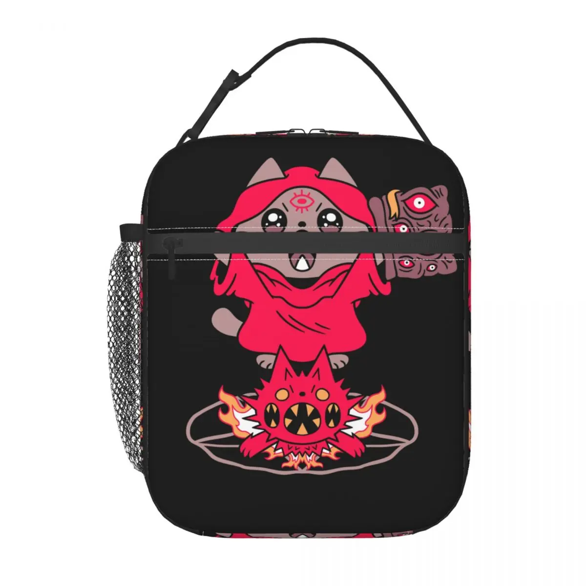 Nekomancer Neko Mancer Cat Insulated Lunch Bag Waterproof Satanic Gothic Witch Anime Thermal Cooler Lunch Box Picnic Travel