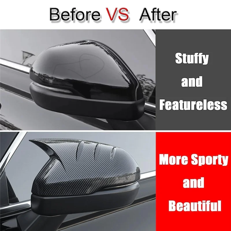 

Carbon Fiber Style Rear View Mirror Cover Side Mirror Horn Caps Trim For Honda CRV CR-V 2023 2024 Replacement-ABQF