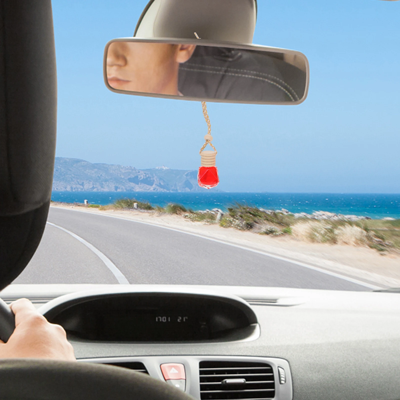 

6pcs Perfume Bottle Pendant Essential Oil Diffuser Glass Car Air Freshener Decor Aromatherapy Home Interior Accessories