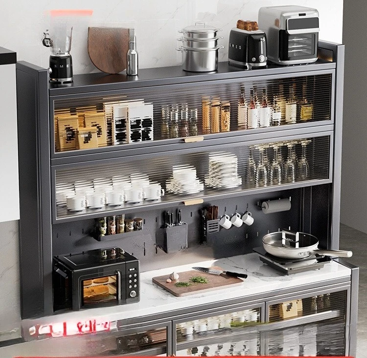 Prateleira multicamadas para forno de micro-ondas, armário multifuncional, armazenamento lateral