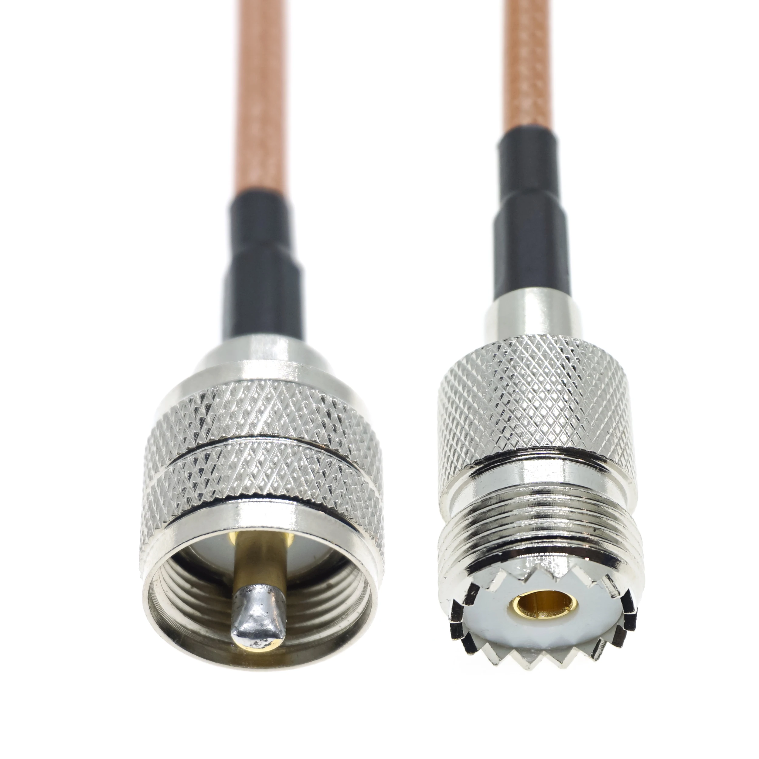 

RG400 Двойная вилка UHF PL259 к гнезду SO239, обжимной разъем RF Pigtail, коаксиальный соединительный кабель, клеммы для проводов, 4 дюйма, 10 футов