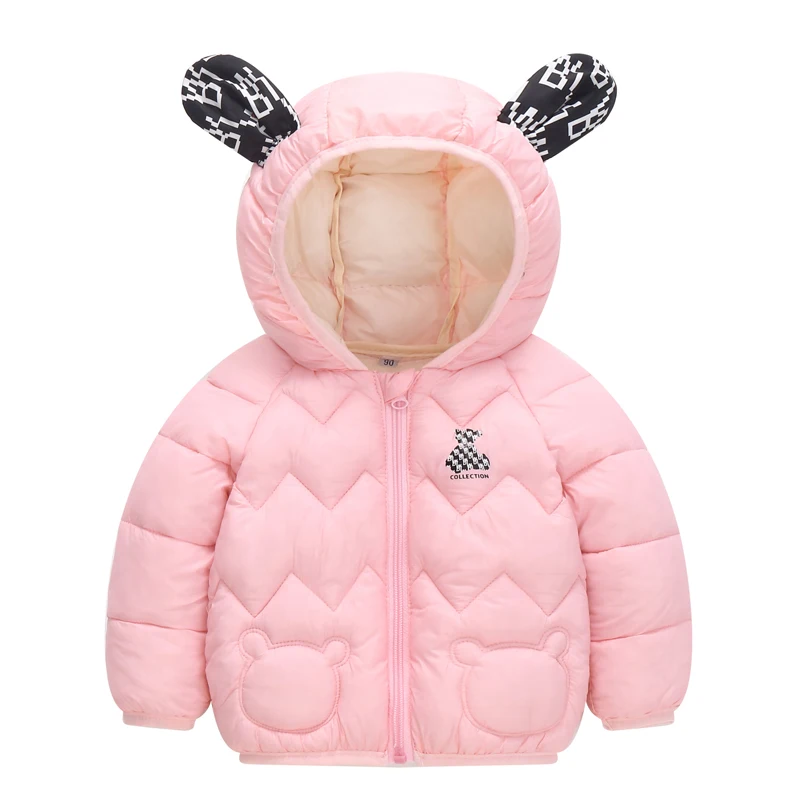 Giacca invernale in cotone caldo con cappuccio in peluche 1-7 anni ragazzi ragazze moda cartone animato orso piumino casual Beibei abbigliamento per