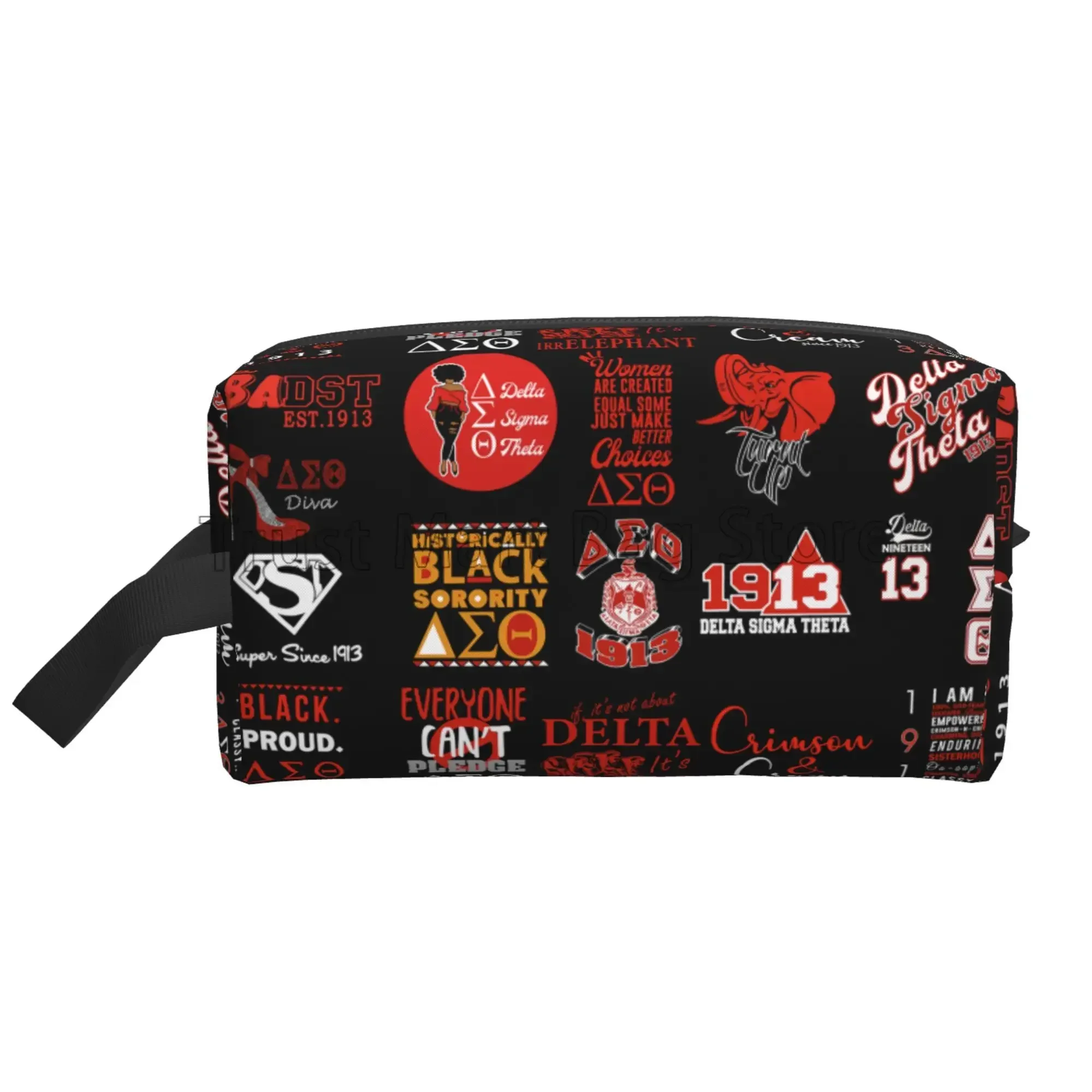 

Delta Sigma Theta Sorority Cosmetic Bag Travel Toiletry Bags Portable Waterproof Makeup Pouch Large capacity storage bag