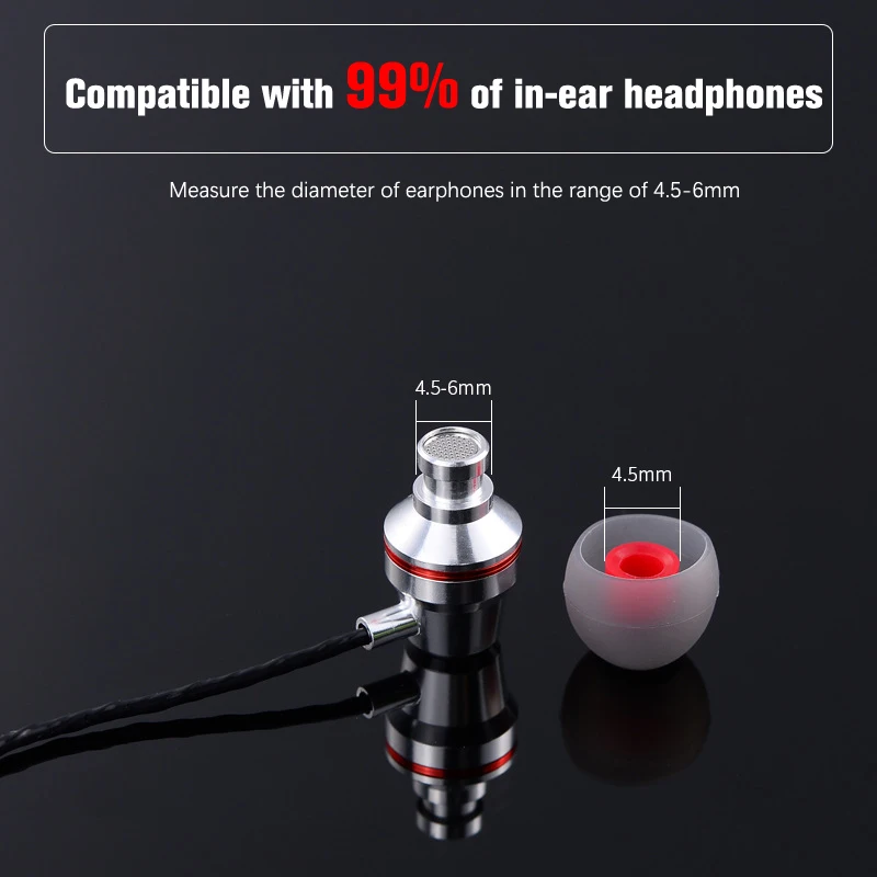 Silicone Upgrade Headphone Eartips Noise Isolating With S M M- L Size