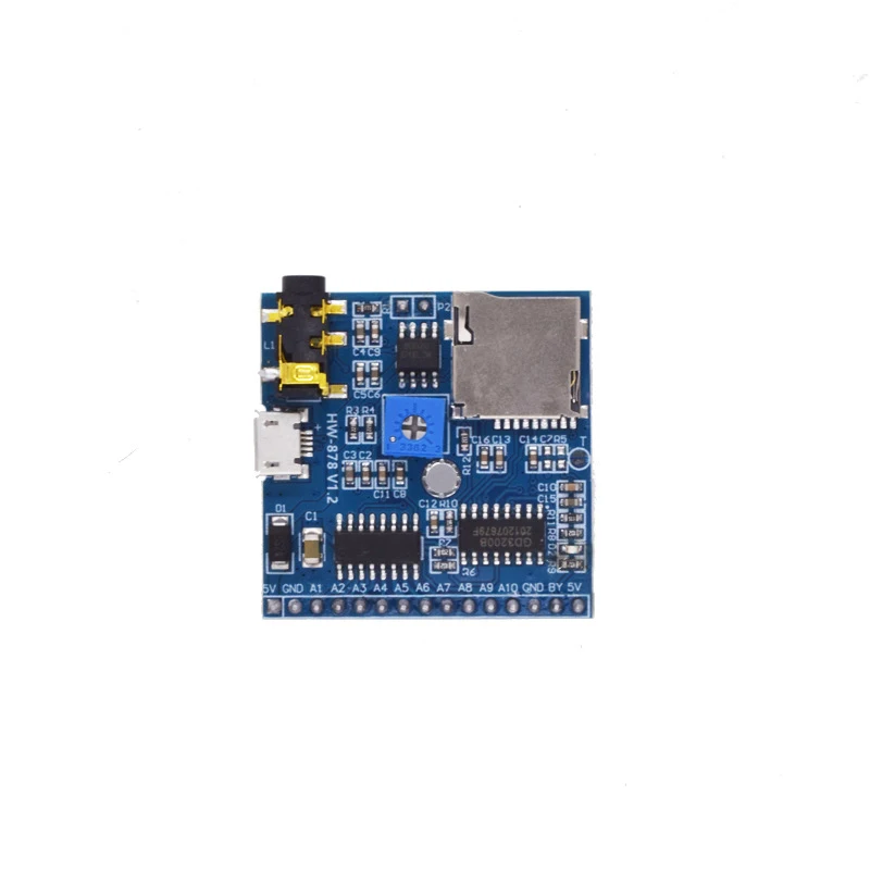 MP3 Voice Playback Module Music Player DC 5V 1A MP3 Reminder Volume Adjustable 31 Songs Triggered By Microcontroller 0-3W