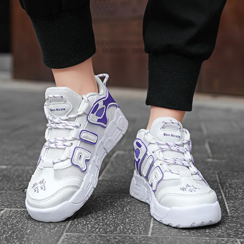 Brand 26~37 Children White Running Sneakers Boys Girls Basketball Boots Casual Toddler Teens Basket Shoes Kids Sports Breathable