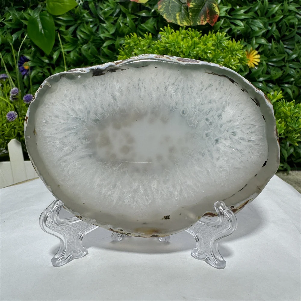 Natural Agates Geode Slice Spiritual Meditation Healing Stone For Home Decoration Mineral Gift Coasters Cup Base Druzzy