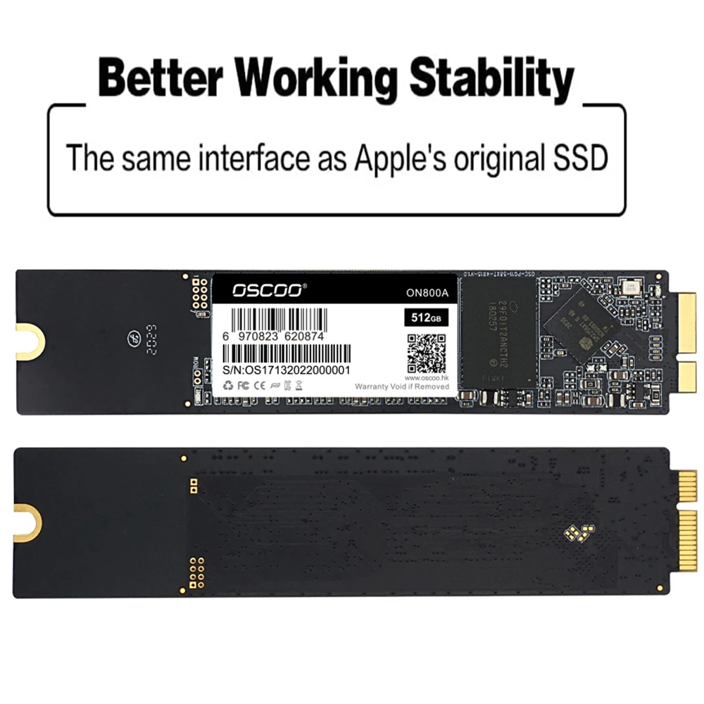 OSCOO 1TB 512GB 256GB Ssd for Macbook Air A1370 A1369 EMC2393 2471 2392 2469 Solid State Drive Original SATA 3 Interface