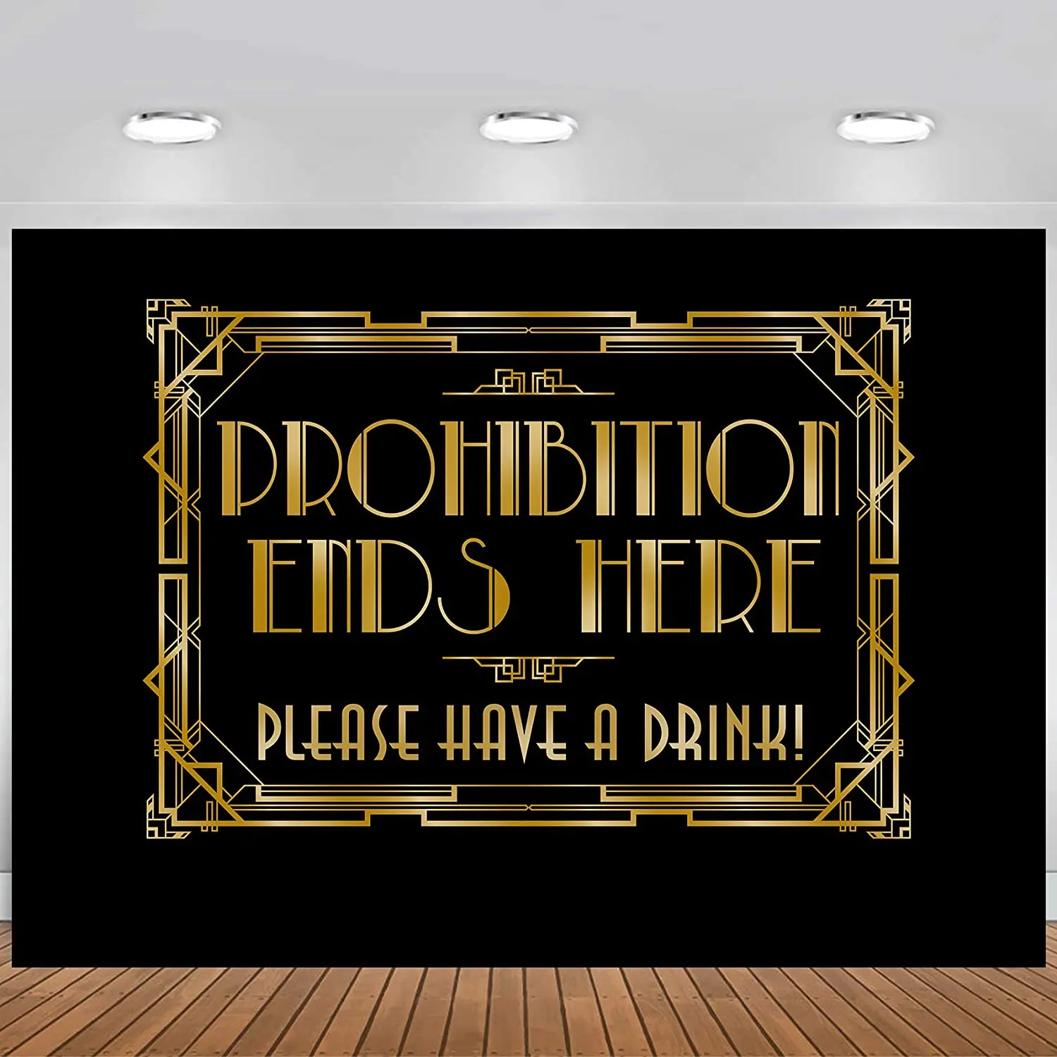 Roaring 20s Gatsby Prohibition Ends Here Photography Backdrop Party Wall Photo Booth Props For Birthday Occasions Background