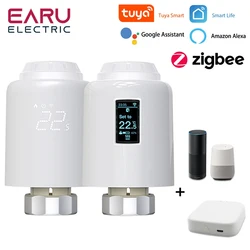 Tuya smart zigbee thermostat kühler trv programmier barer thermostat antrieb heizung fernbedienung temperatur regler alexa google