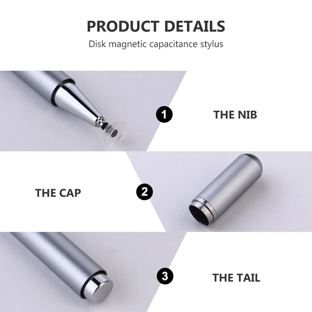 

1pc Durable Stylus Pen For Touch Screen Tablets Phones Compact Design Easy Carry Compatible With All Capacitive Devices Grey