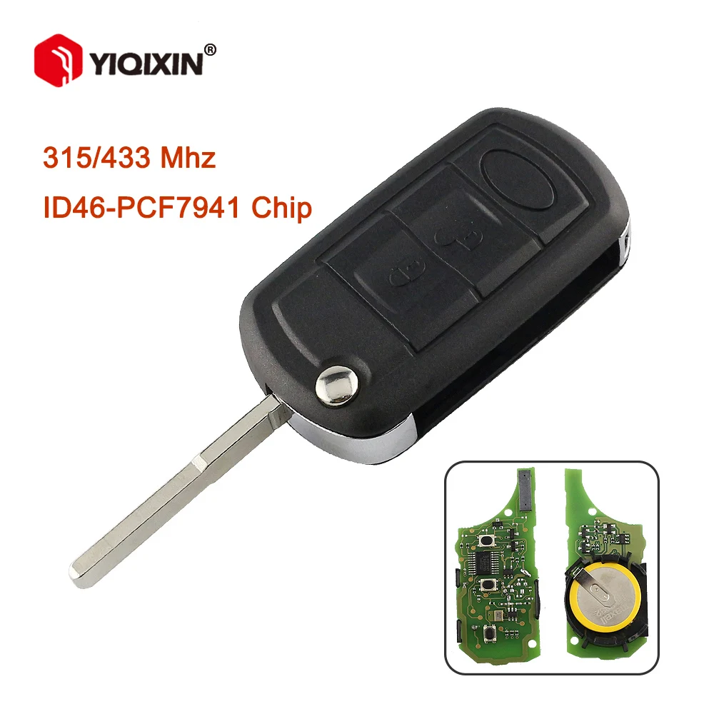 

YIQIXIN For Land Rover Range Rover Sport Discovery 3 LR3 Flip Remote Control Car Key 315Mhz 433Mhz ID46 PCF7941 Chip HU101 Blade