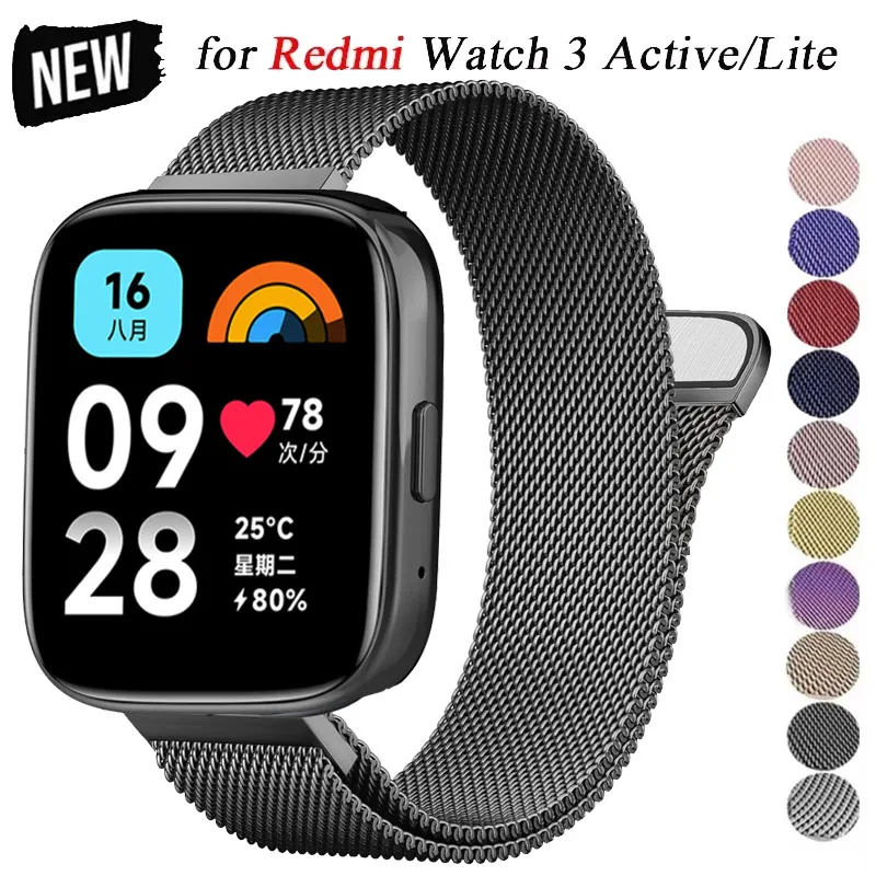 22 mm Milanese Loop-Metallarmband für Redmi Watch 3 Lite, Armband für Redmi Watch 3 Active/5 Lite/5 Active, Smart-Zubehör