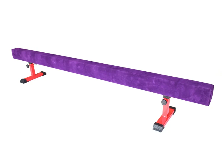 CE Approved Oval Shape 12FT Height Adjustable Gymnastic Balance Beam For Kids in Suede Cover