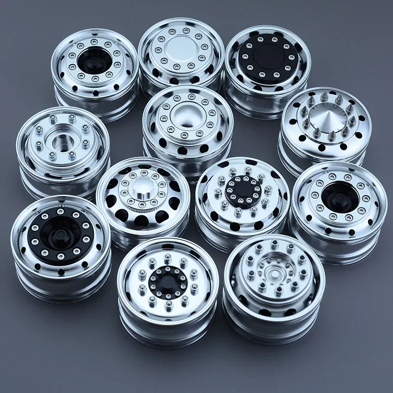 RC Car Metal Front Wheel Drive/Bearing Hub Rim 1/14 RC Truck for SCANIA Tamiya 770S R620 for VOLVO ACTROS Model Car DIY view 3