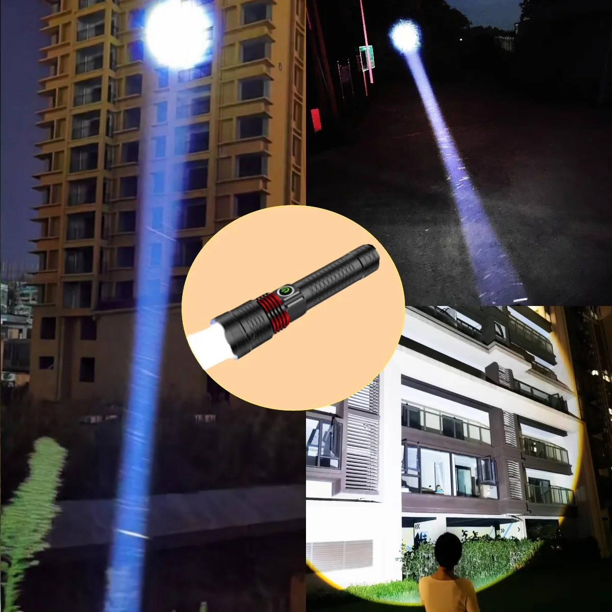 2024 9000LM Super Bright Flashlight 18650 Rechargeable LED Flashlights Lamp 2000m Long Range Powerful Lantern Camping Torch