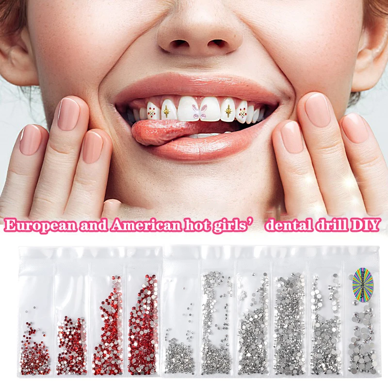 1Bag 6 Grid Dental Rhinestones Tooth Rhinestones Teeth Jewelry Dental Crystal Teeth Whitening Teeth Decoration