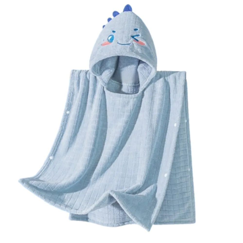 

Cartoon Dinosaur Baby Bath Towel Coral Velvet Quick-Drying Hooded Bathrobe Absorption Practical Infant Bathrobe Sleeping Wrap