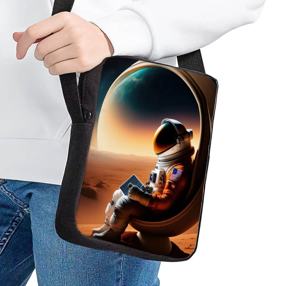 Bolsa de ombro saco de ombro único selvagem criativo saco de almoço saco de livros bolsa de viagem saco de ombro