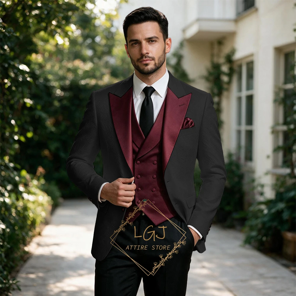 Luxury Men's 3 Piece Floral Ja - Men'S Formal Dinner Wear review and price