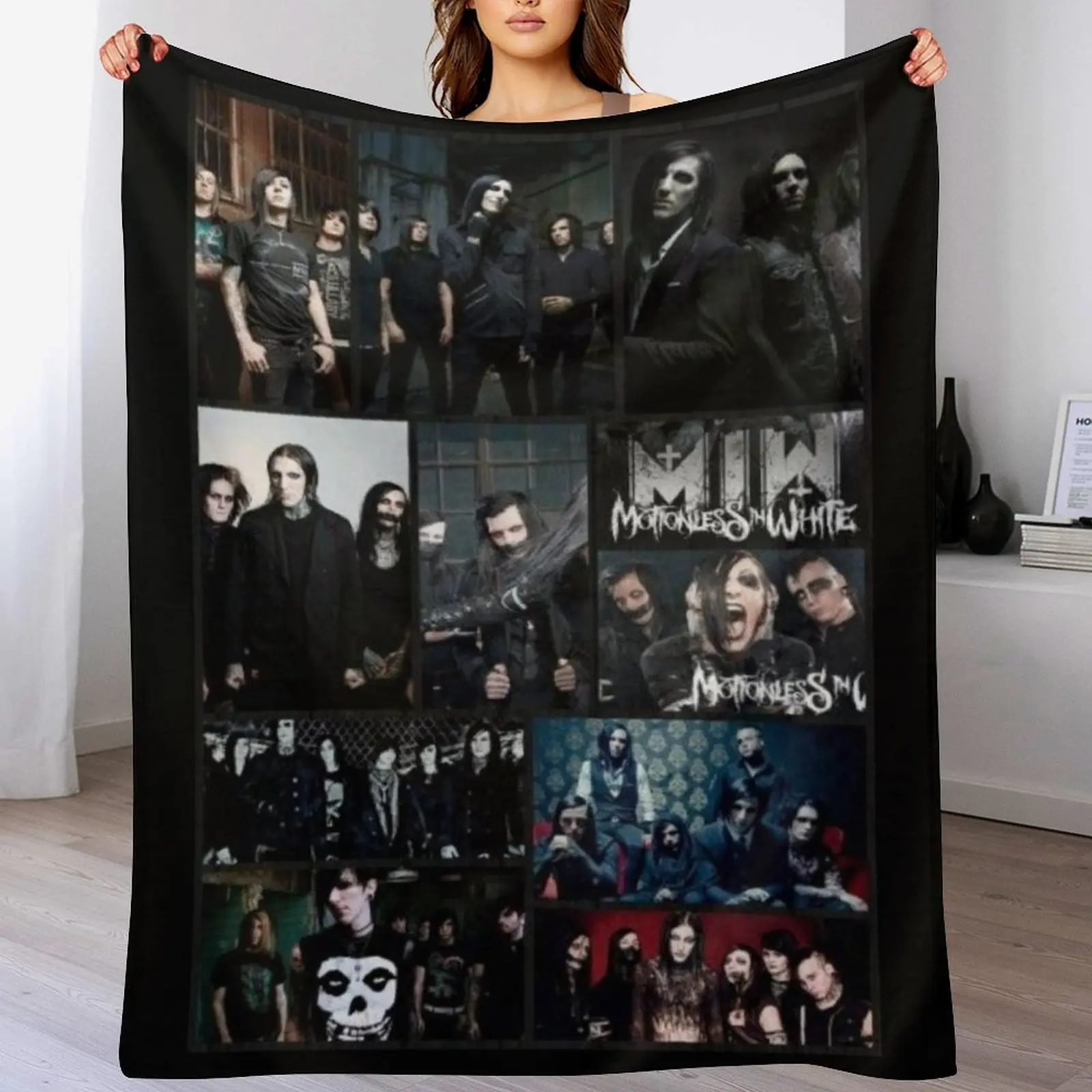 album motionless in white best selling Throw Blanket Bed Fashionable Retros Blankets