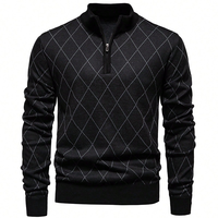 Mens Fashion Sweater Half Zip Collar Knit Pullover Casual Sport Golf Sweaters American Size Male Autumn Winter Clothes
