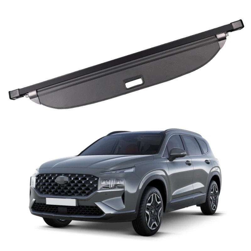 For Hyundai santa fe 21-23 accessories，Privacy Screen Retractable Trunk Security Tonneau Cover Luggage Shield Shade Cargo Cover