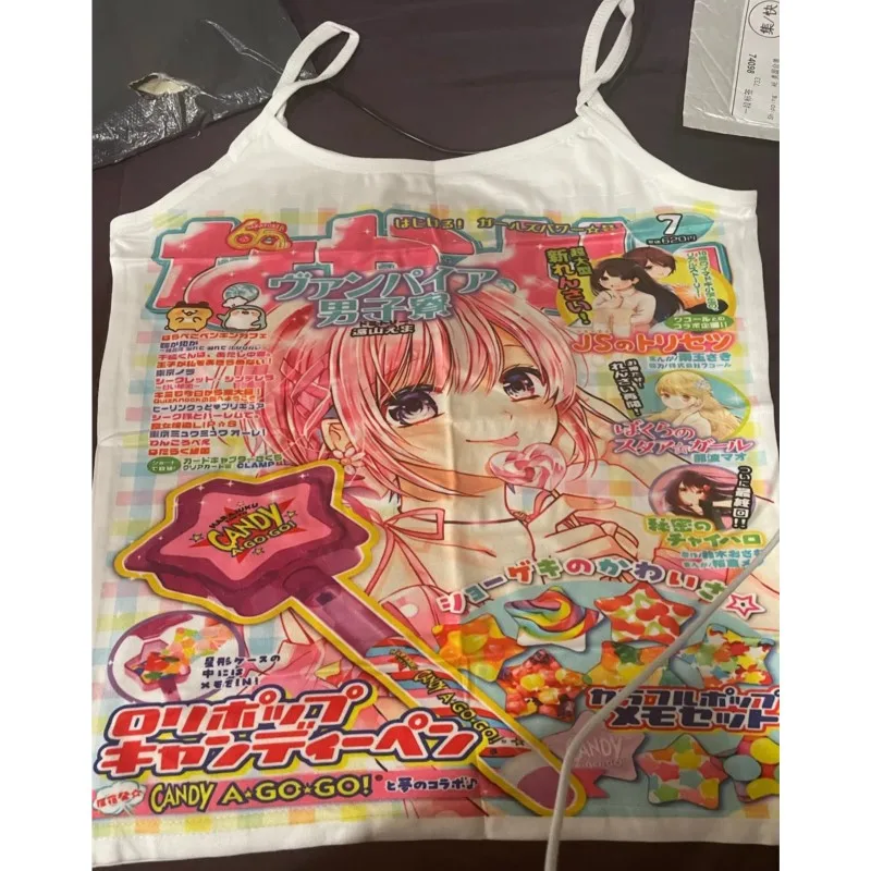 

Harajuku Tank Женская уличная одежда с коротким рукавом Узкий укороченный топ Летние футболки High Street Y2k стиль Жилет 90-х годов Винтаж Гот Эмо девочки