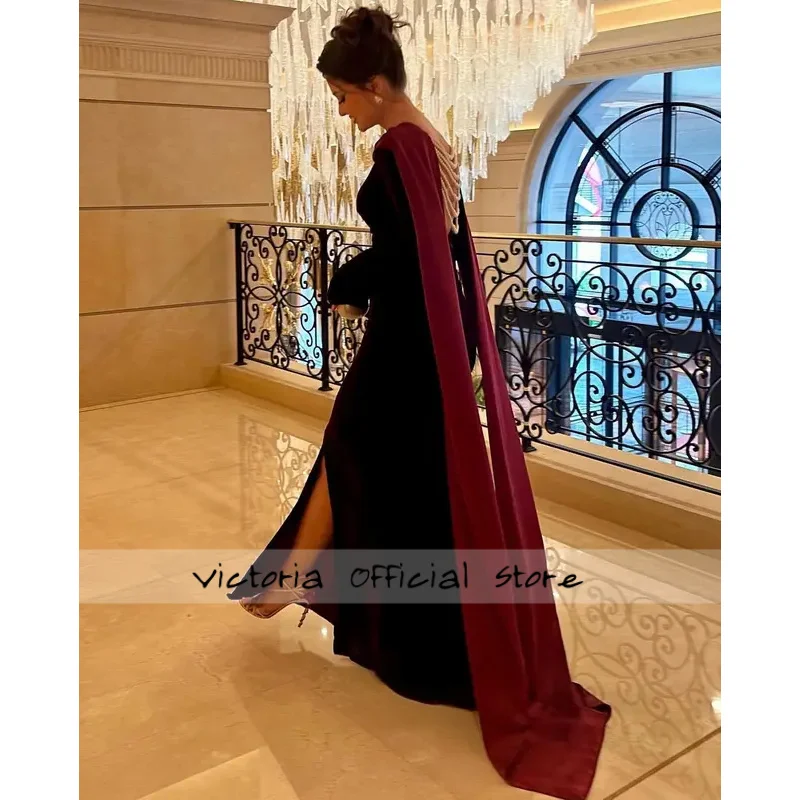 Arabie saoudite robes de soirée de luxe manches longues perles perles Sexy formelle femmes robe de bal trompette robes de fête de mariage