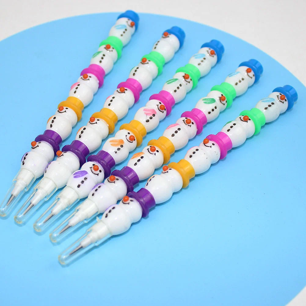 20 Pcs Stacking Point Pencils Snowman Stationery Supplies Mechanical Plastic Removable Student