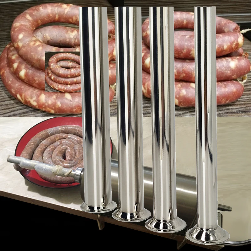 4 pz In Acciaio Inox Salsiccia Stuffer Tubo Tritacarne 6lbs 8lbs Food Grade Imbuto di Riempimento Carne Salsiccia Tubi 1..6/1.9/2.2/2.8cm