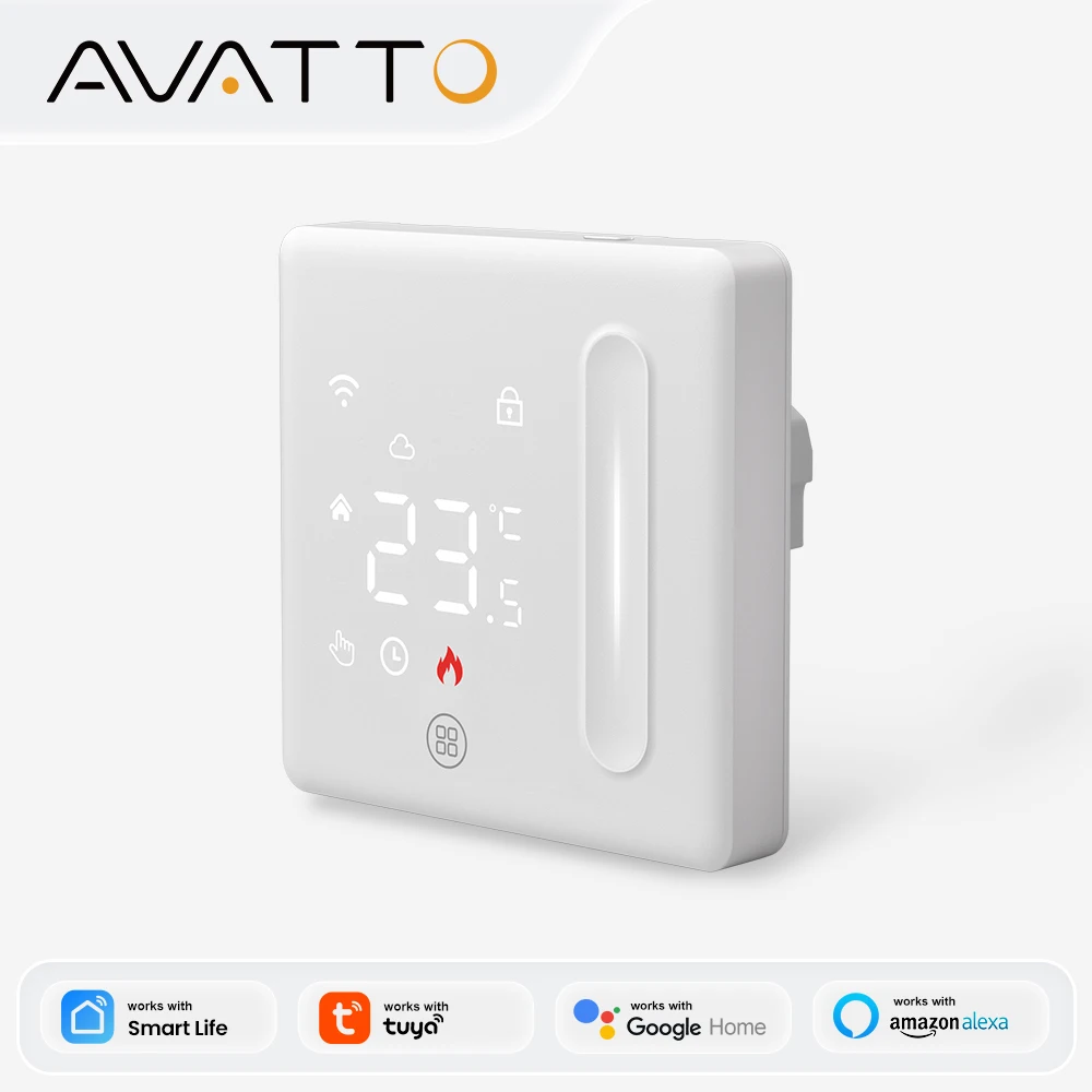 

AVATTO WiFi Smart Thermostat,Electric Floor Heating Water/Gas Boiler Temperature Slide Control Works With Tuya Google Home,Alice