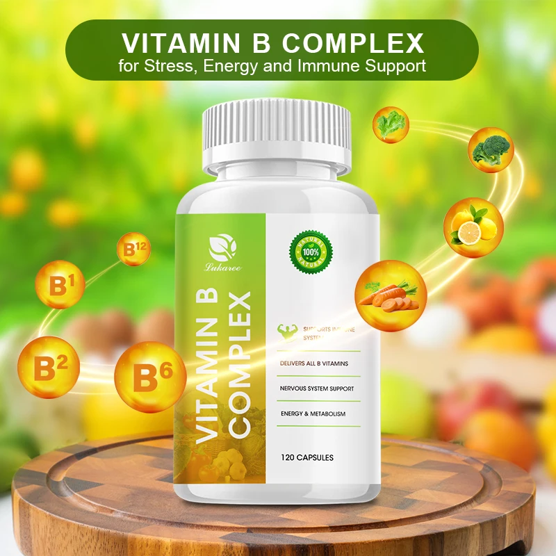 

LUKAREE Vitamin B1 B2 B6 B12 Capsule For Metabolism Nervous System Immunity &Blood Cells Health Energy Production Anemia Support