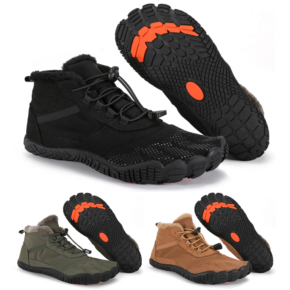 Winter Boots for Men Women Outdoor Non-slip Snow BareFoot Warm Fur Sneakers Waterproof Mountaineering Climbing Hiking Shoes