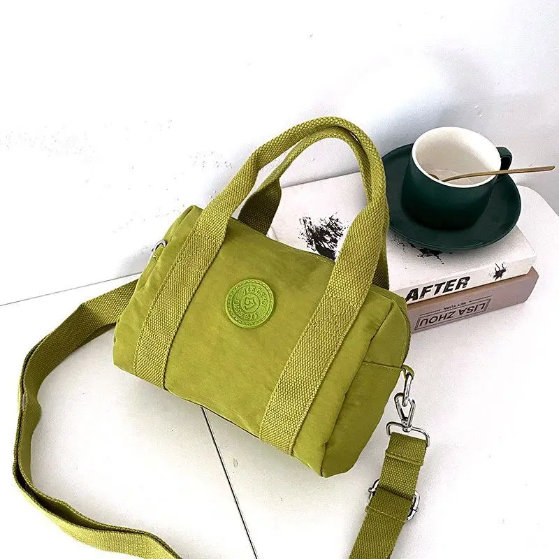 Oatmeal Verdigris Red Purple Multi-Layer Crossbody Bag Light Beige Mini Nylon Canvas Shoulder Handbag Large Capacity For Women