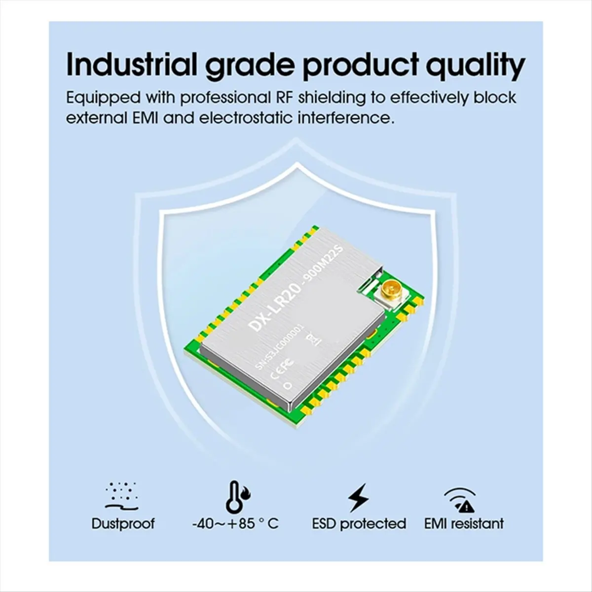 A40I DX-LR20 LLCC68 Chip Development Support Air Wake-Up 8km 22dBm UART LoRa Spread Spectrum Technology LoRa Module,B