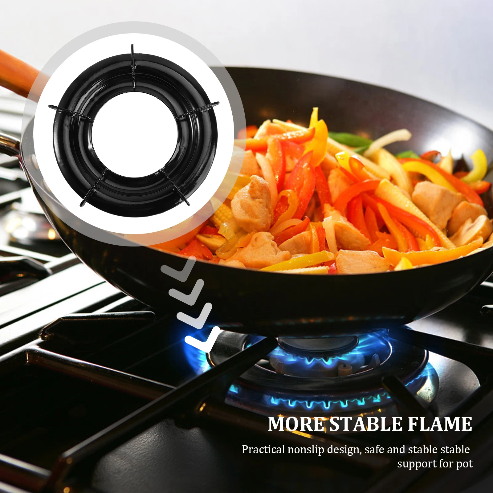 

1pc Racks Iron Gas Stove Racks Nonslip Pot Support Bracket For Round Flat Base Cookware Kitchen Gas Stove Stand