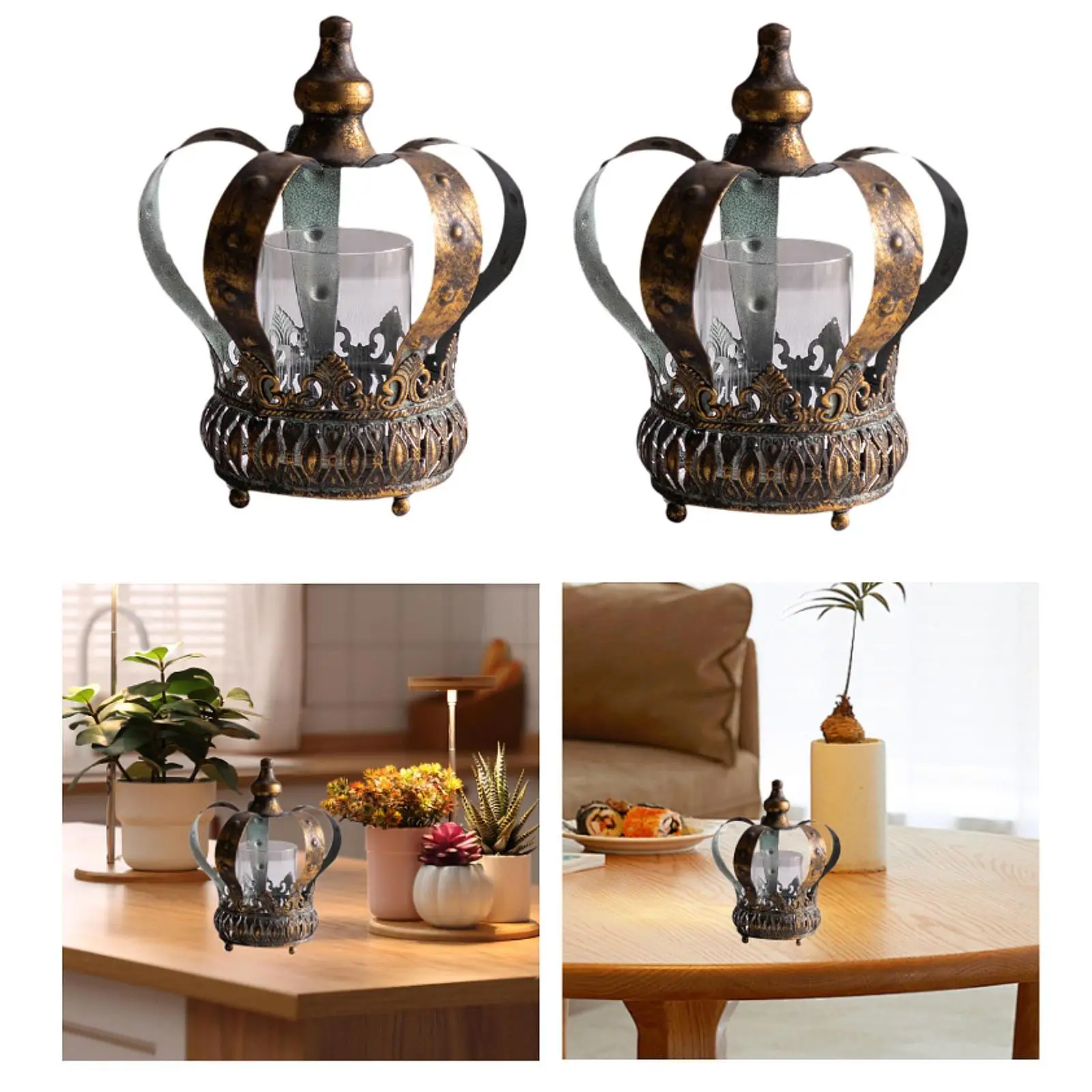 

Tealight Candle Stand Crafts Retro Candle Holder for Tea Room Kitchen Indoor