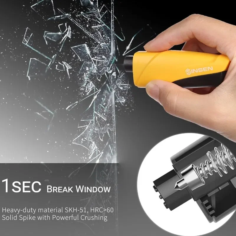 Safety Hammer Car Emergency Rescue Kit Key Chain Knife Life Saving Seat Belt Cutter Window Breaker Glass Emergency Hammer image 6