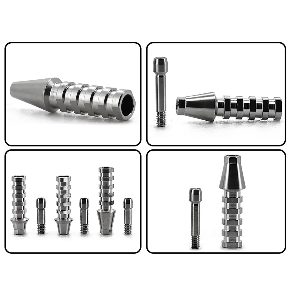 10Pcs Dental Implant Temporary Abutment for Osstem Titanium Base Single Tooth Repair CAD CAM Compatible Component Abutments