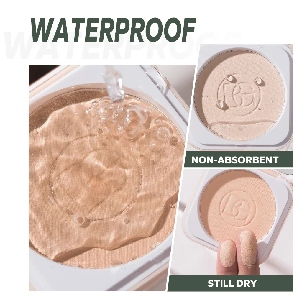 Beauty Glazed Face Powder 24H Oil Control Matte Flawless Full Coverage ยาวนานนุ่มกันน้ําพร้อมกระจกและพัฟ