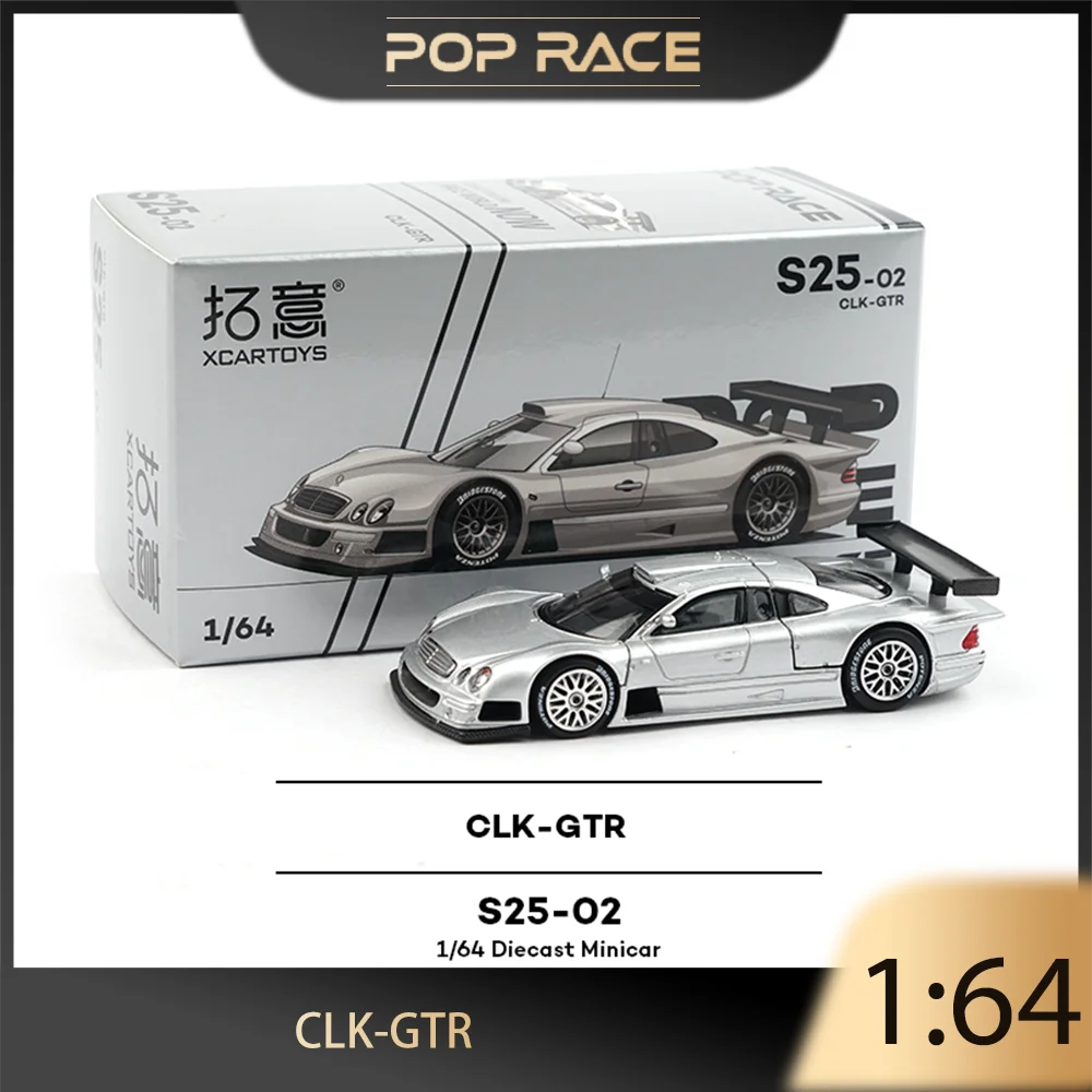 

POP RACE 1:64 Mercedes Benz CLK-GTR D2 1997 FIA GT Supercar Alloy Premium Diecast Vehicle Model Collectible Display Piece