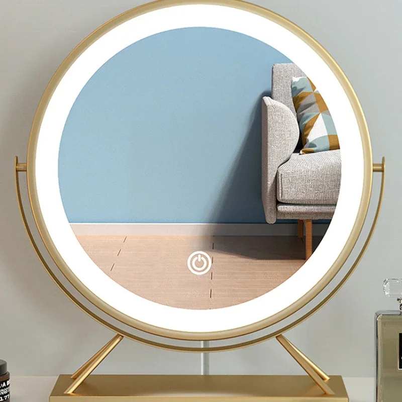 Led Touch Decorative Mirror Switch Desk Makeup Decorative Mirror Aesthetic Espejo Decorativo Home Decoration Luxury