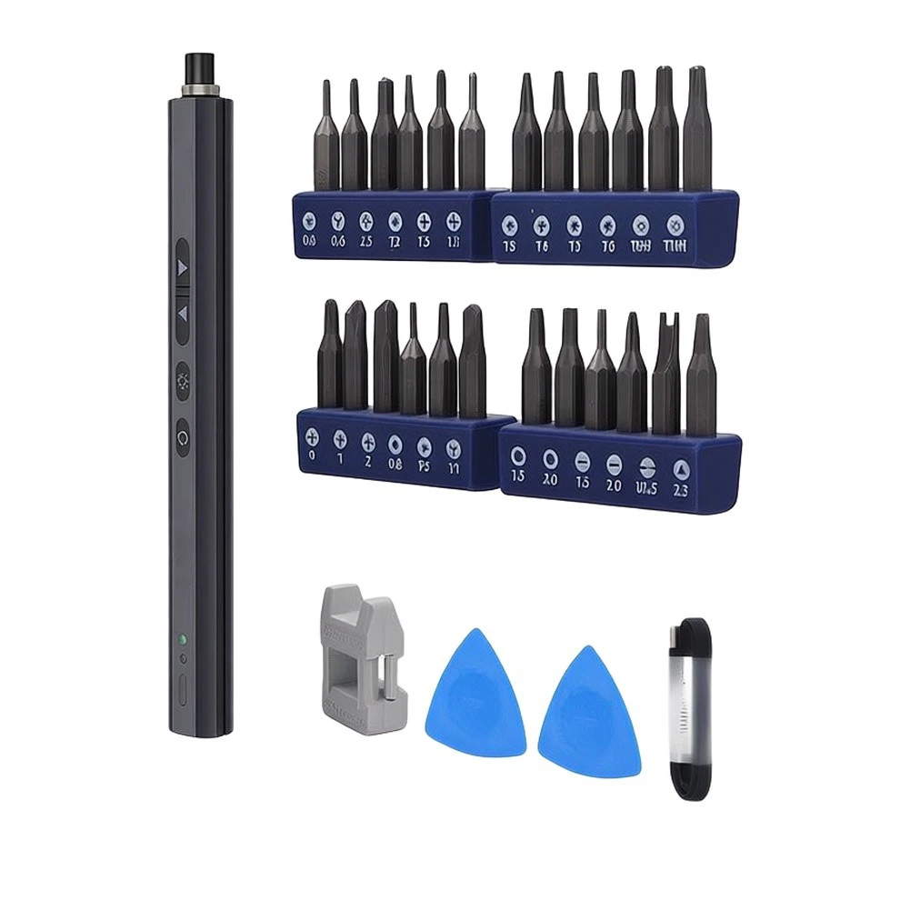 Electric Screwdriver Kit 24 Bits USB Rechargeable LED Light Adjustable For Torque For Mobile Phone Repair DIY Tools Set