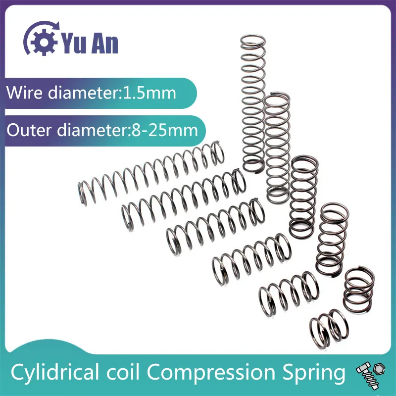 Cylidrical Coil Compression Spring，Y-Type Rotor Return Spring，High Quality 65MnSpring Steel, Wire Diameter 1.5MM