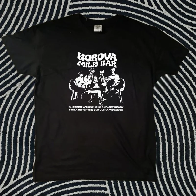 A Clockwork Orange Alex DeLarge T Shirt Vintage Movie Graphic Tee Korova Milky Bar 1970's Film Retro Short Sleeve Unisex Top