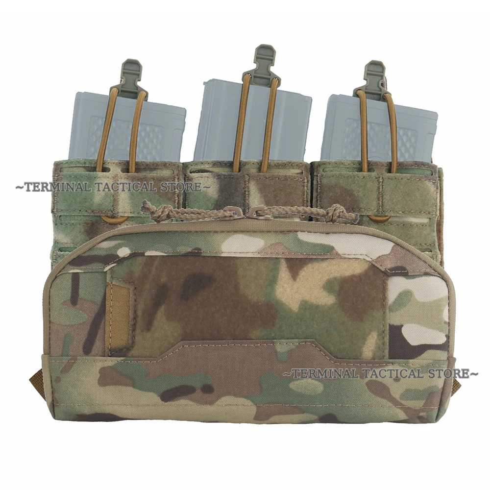 AG 3 Placard + Wide Admin Pouch K Type Tactical Front Panel Bag with 5.56 M4 Triple Magazine Pouch Airsoft Hunter Mag Holder