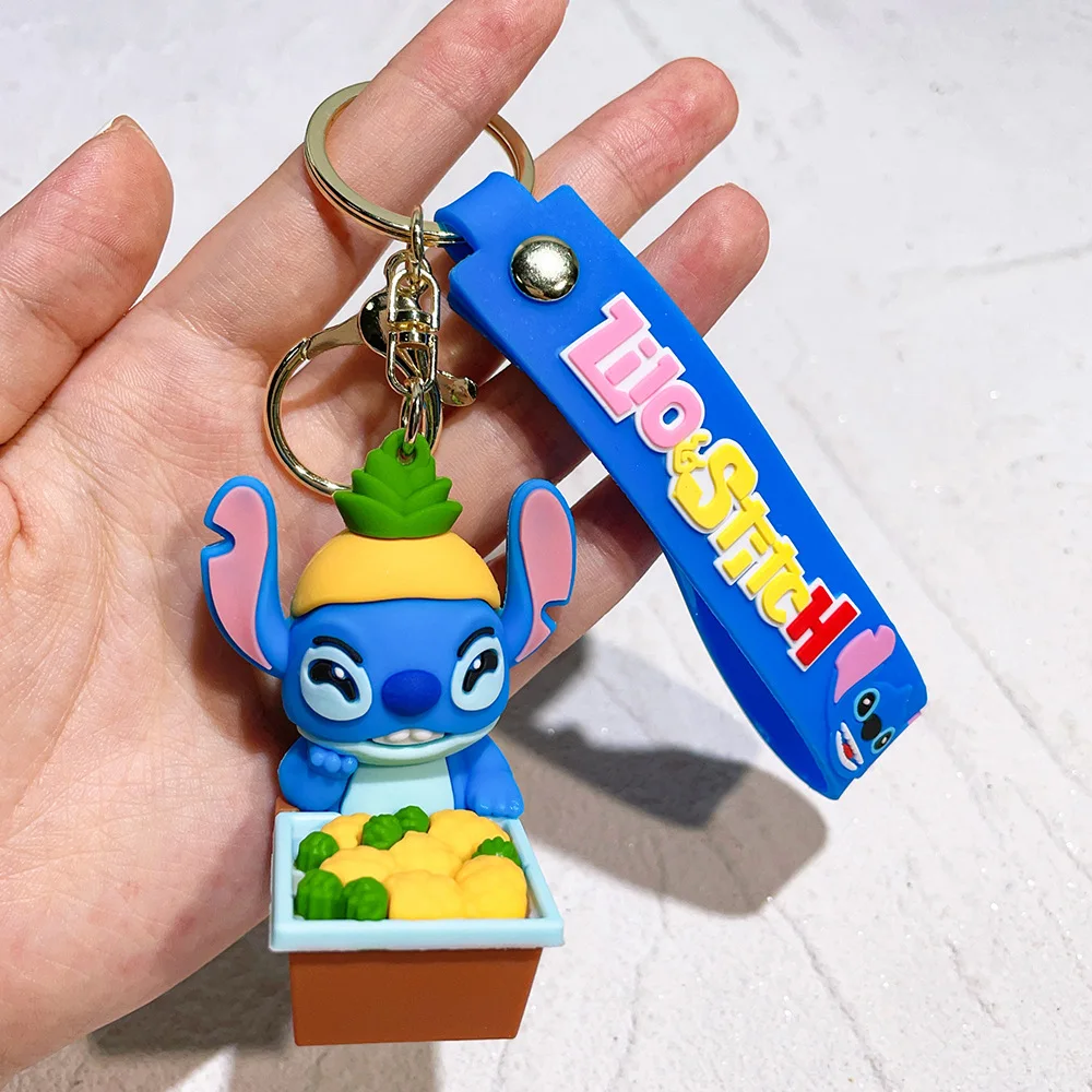 ディズニーリロとスティッチアニメキーホルダー、スティッチキーリング、バッグペンダント、車の装飾品、キーアクセサリー、子供の魅力ギフト、ハロウィーンのおもちゃ