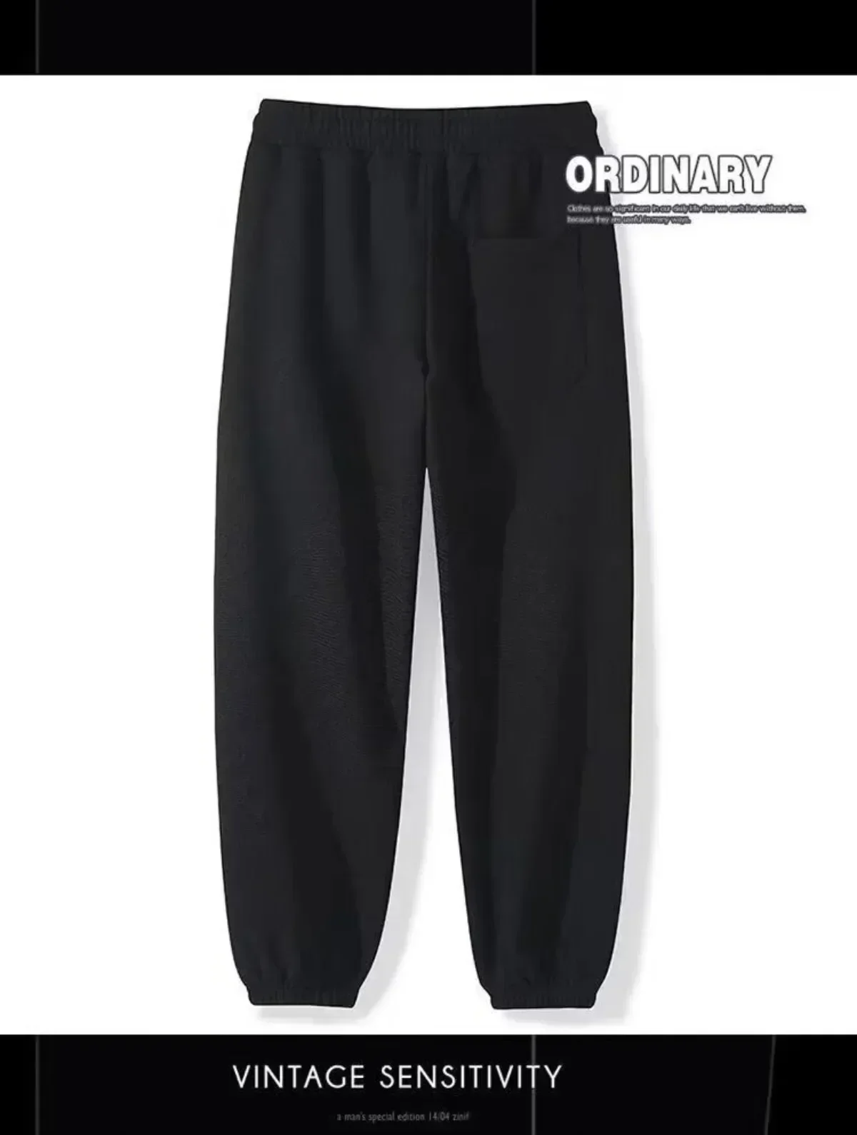 

2025 Men Pants Spring and Summer Solid High Waist Wide-Leg Trousers Male Loose Drawstring Casual Breathable Sports Pants