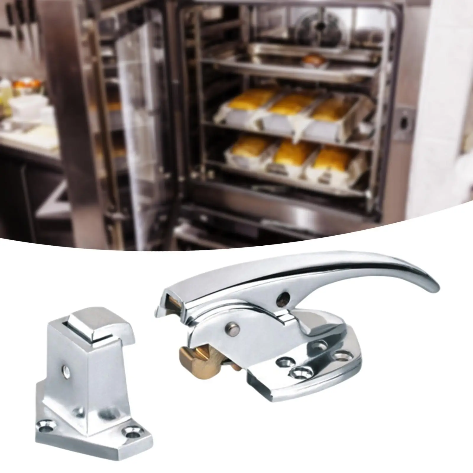 Heavy Duty Freezer Door Handle Complete Latch Kit Spring Loaded Zinc Alloy for Industrial Refrigeration Doors
